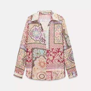 Zara PATCHWORK PRINTED SHIRT